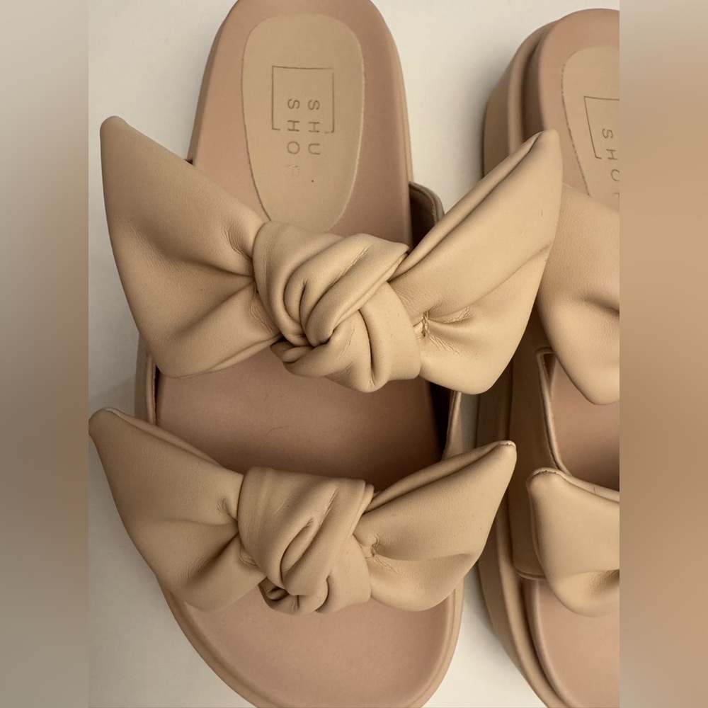 SHUSHOP Kiki Bow Flatform Slide Sandal - Picture 3 of 9
